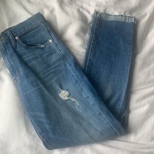 madewell high rise slim boy jean 25